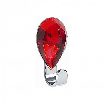 Крючок для ванной комнаты Spirella / Спирелла Jewel Рубин декоративный, пластик хромированный, красный