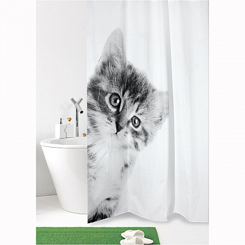 Штора для ванной комнаты текстильная Bacchetta 180х200 Kitty, 7831