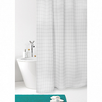 Штора для ванной комнаты текстильная Bacchetta 240х200 Grid, 7834